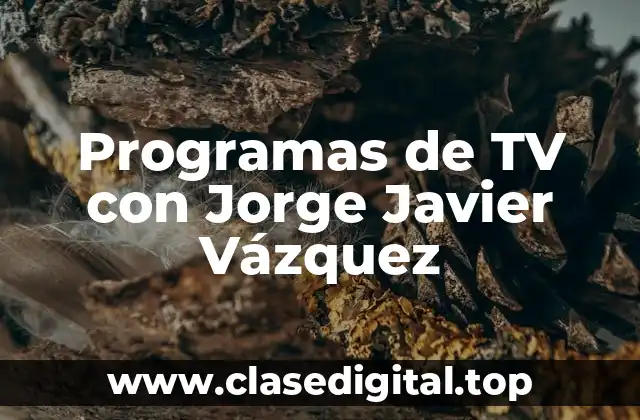 Programas de TV con Jorge Javier Vázquez