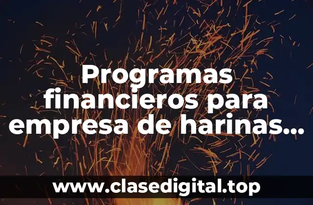 Programas financieros para empresa de harinas de platano