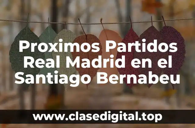 Proximos Partidos Real Madrid en el Santiago Bernabeu