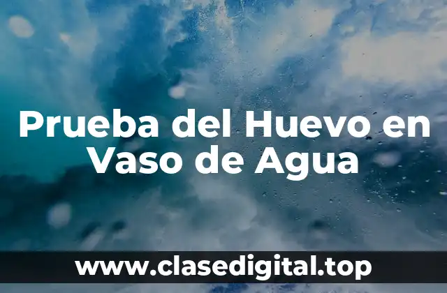 Prueba del Huevo en Vaso de Agua