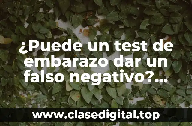 ¿Puede un test de embarazo dar un falso negativo? Análisis y explicación