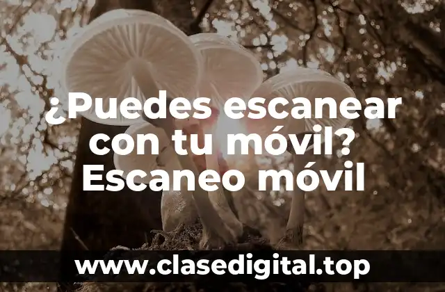¿Puedes escanear con tu móvil? Escaneo móvil