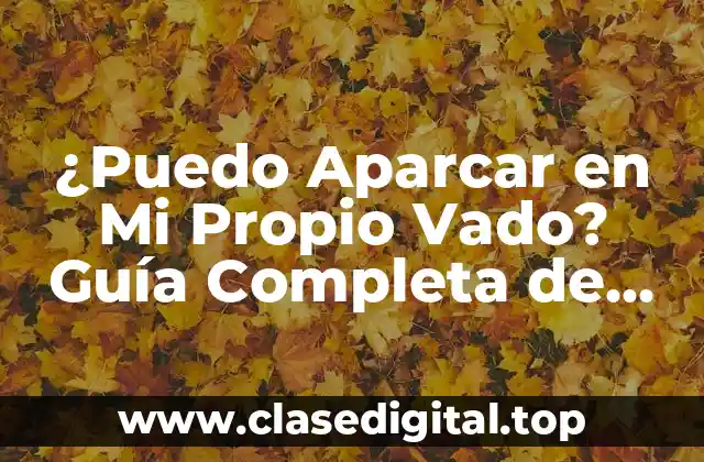 ¿Puedo Aparcar en Mi Propio Vado? Guía Completa de Reglas y Regulaciones