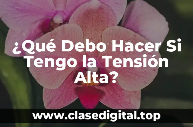 ¿Qué Debo Hacer Si Tengo la Tensión Alta?