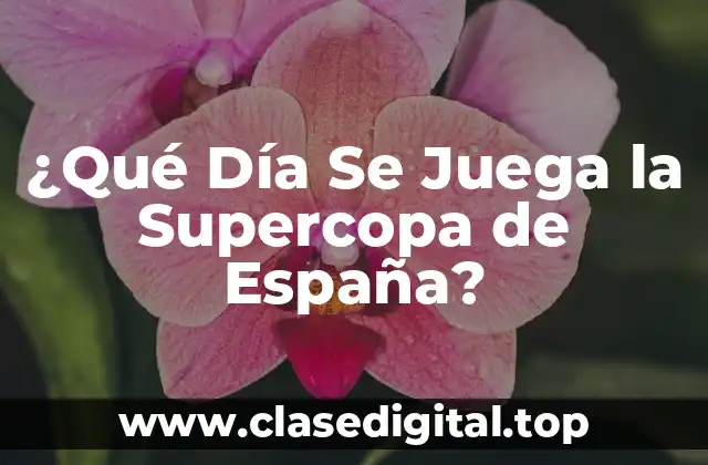 ¿Qué Día Se Juega la Supercopa de España?
