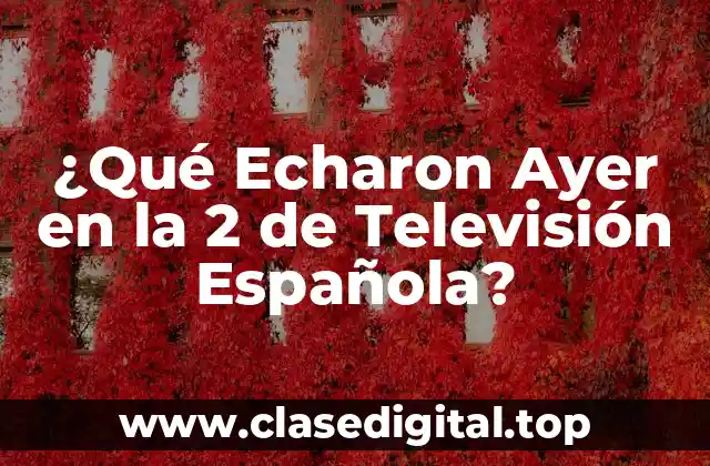 ¿Qué Echaron Ayer en la 2 de Televisión Española?