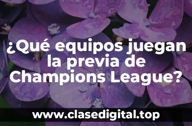 ¿Qué equipos juegan la previa de Champions League?
