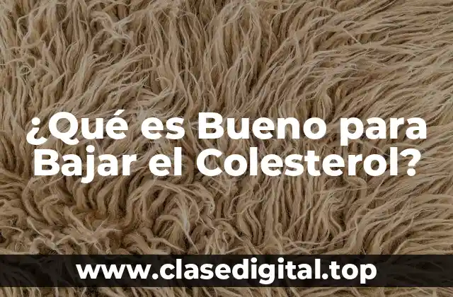 ¿Qué es Bueno para Bajar el Colesterol?