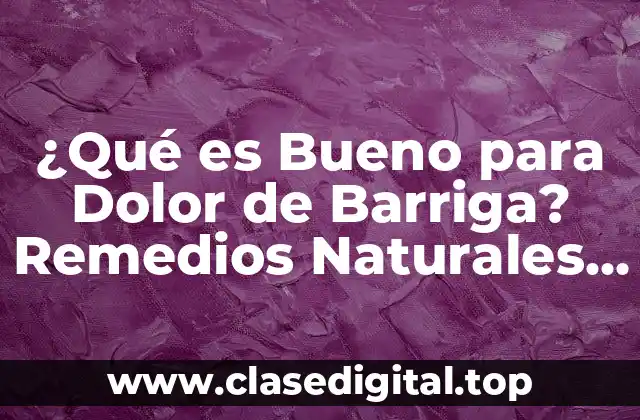 ¿Qué es Bueno para Dolor de Barriga? Remedios Naturales y Tratamientos Efectivos