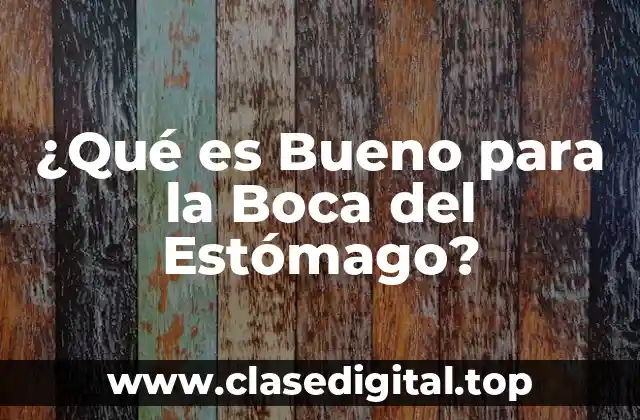 ¿Qué es Bueno para la Boca del Estómago?