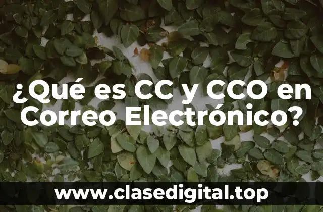 ¿Qué es CC y CCO en Correo Electrónico?