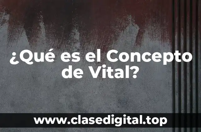 ¿Qué es el Concepto de Vital?