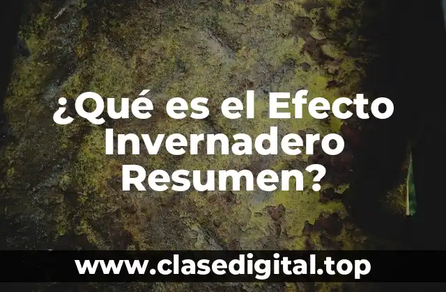 ¿Qué es el Efecto Invernadero Resumen?