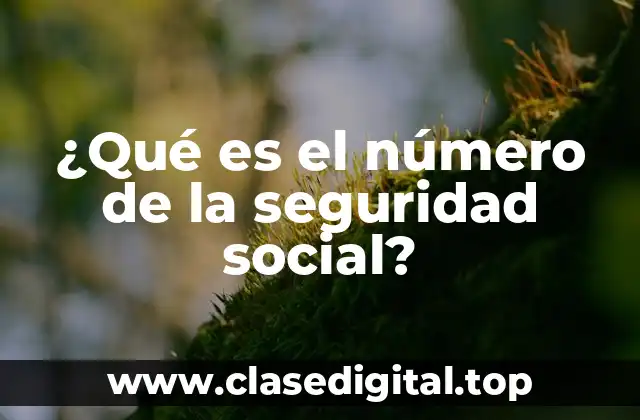 ¿Qué es el número de la seguridad social?