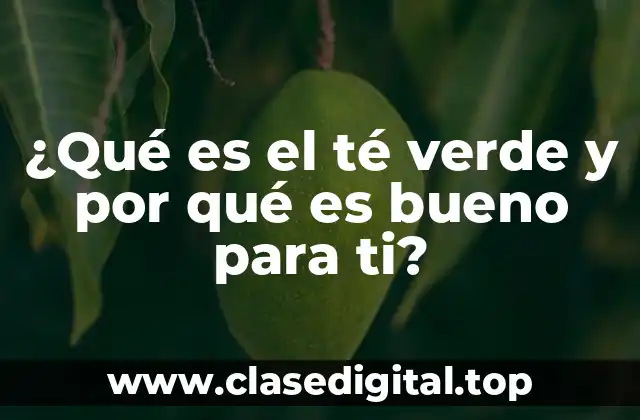 ¿Qué es el té verde y por qué es bueno para ti?
