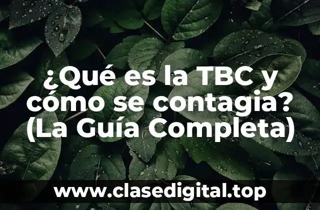 ¿Qué es la TBC y cómo se contagia? (La Guía Completa)
