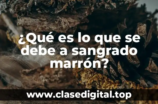 ¿Qué es lo que se debe a sangrado marrón?