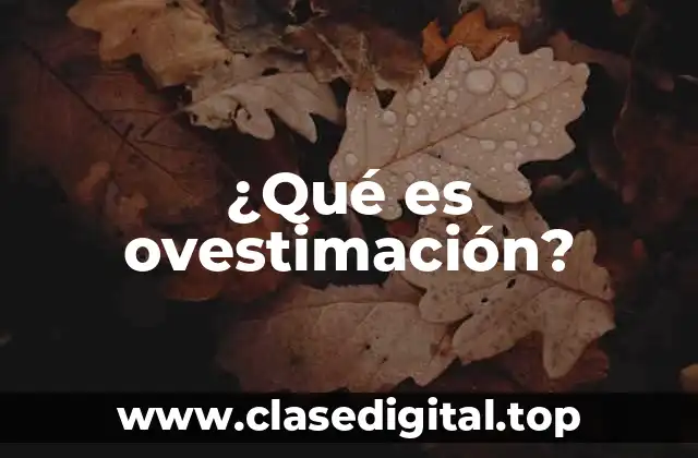 ¿Qué es ovestimación?