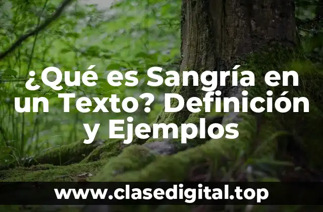 ¿Qué es Sangría en un Texto? Definición y Ejemplos