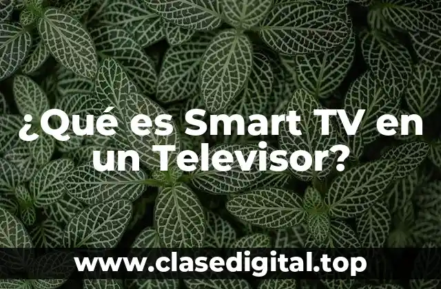 ¿Qué es Smart TV en un Televisor?