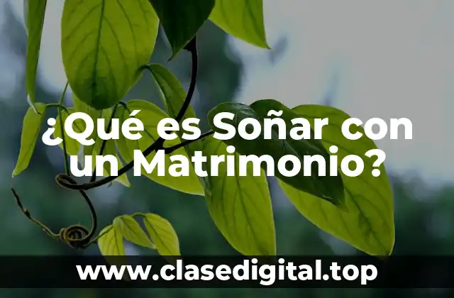 ¿Qué es Soñar con un Matrimonio?