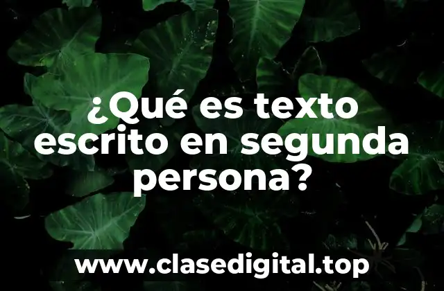 ¿Qué es texto escrito en segunda persona?