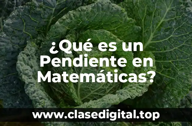 ¿Qué es un Pendiente en Matemáticas?