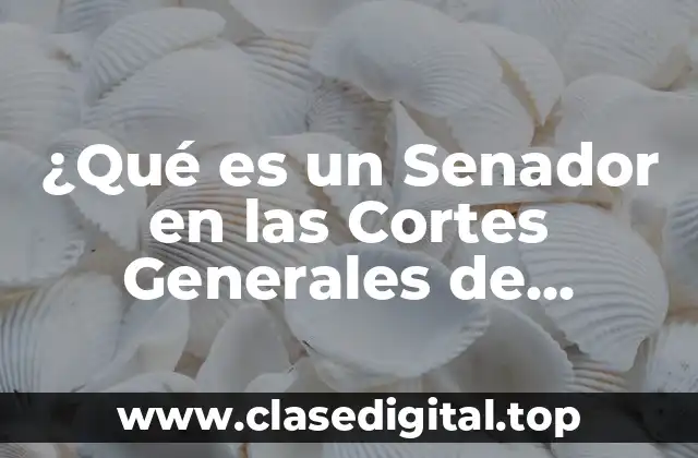¿Qué es un Senador en las Cortes Generales de España?