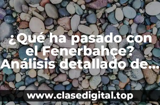 ¿Qué ha pasado con el Fenerbahçe? Análisis detallado de la situación del club turco