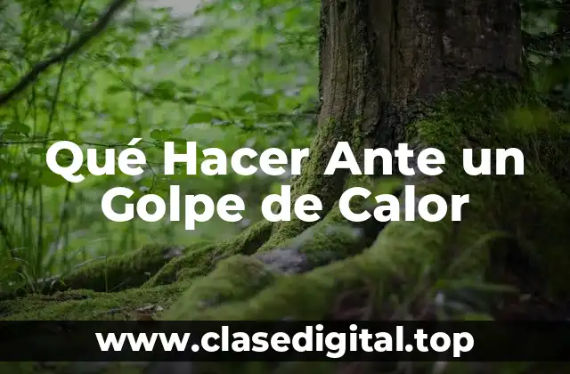 Qué Hacer Ante un Golpe de Calor