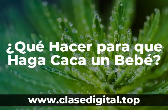 ¿Qué Hacer para que Haga Caca un Bebé?