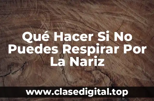 Qué Hacer Si No Puedes Respirar Por La Nariz
