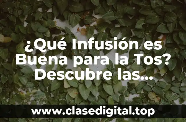 ¿Cuáles son los Beneficios de las Infusiones para la Tos?