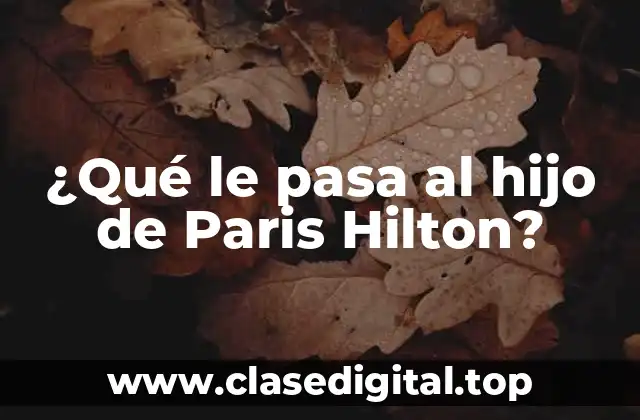 ¿Qué le pasa al hijo de Paris Hilton?
