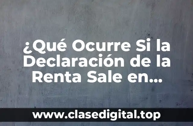 ¿Qué Ocurre Si la Declaración de la Renta Sale en Negativo?