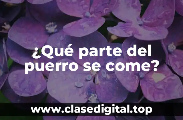 ¿Qué parte del puerro se come?