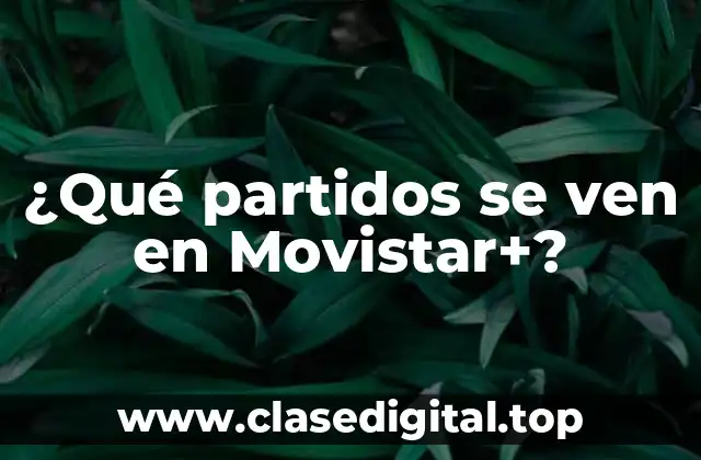 ¿Qué partidos se ven en Movistar+?