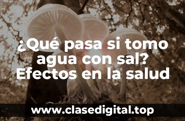 ¿Qué pasa si tomo agua con sal? Efectos en la salud