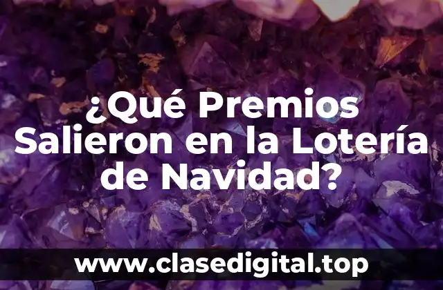 ¿Qué Premios Salieron en la Lotería de Navidad?