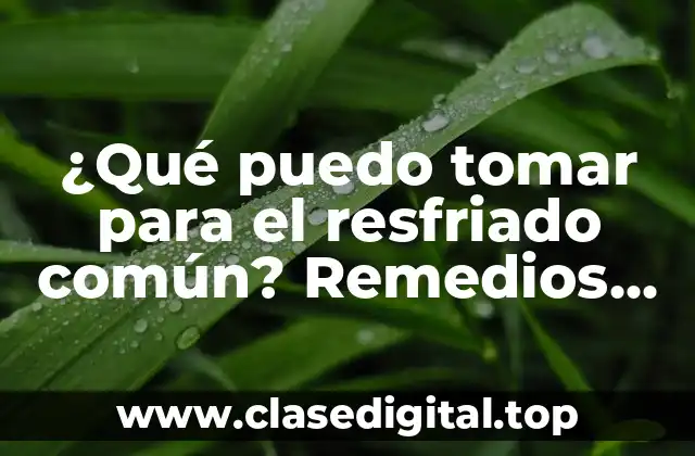 Remedios naturales para el resfriado común