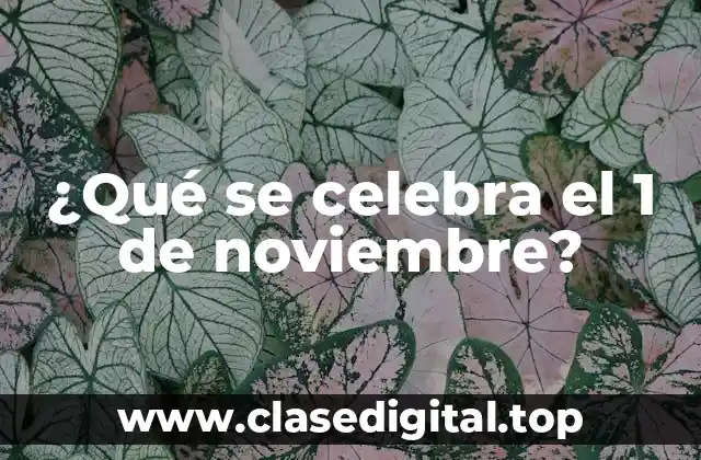 ¿Qué se celebra el 1 de noviembre?
