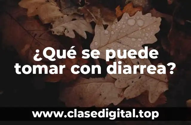 ¿Qué se puede tomar con diarrea?