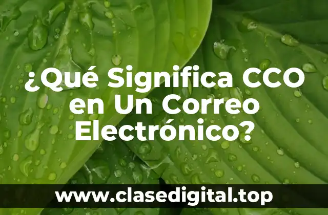 ¿Qué Significa CCO en Un Correo Electrónico?