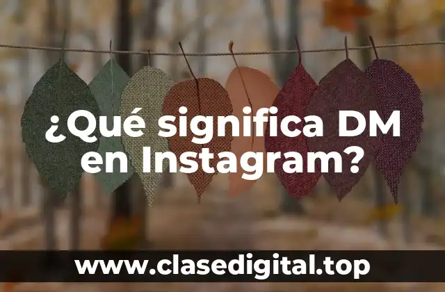 ¿Qué significa DM en Instagram?