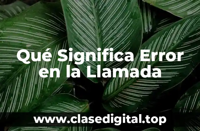 Causas del Error en la Llamada