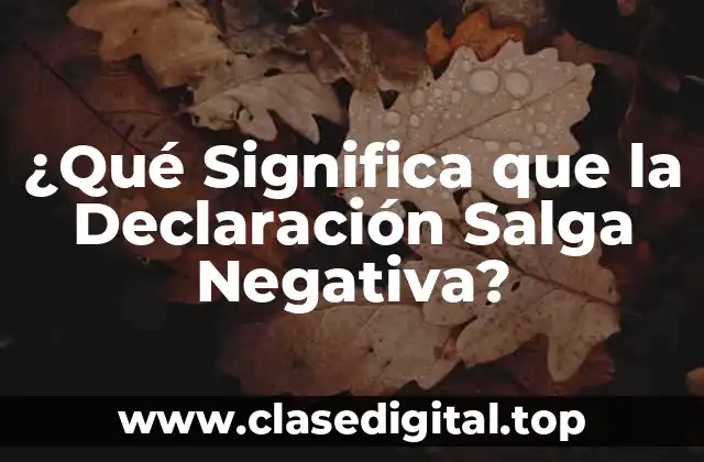 ¿Qué Significa que la Declaración Salga Negativa?