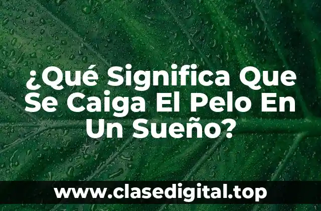 ¿Qué Significa Que Se Caiga El Pelo En Un Sueño?