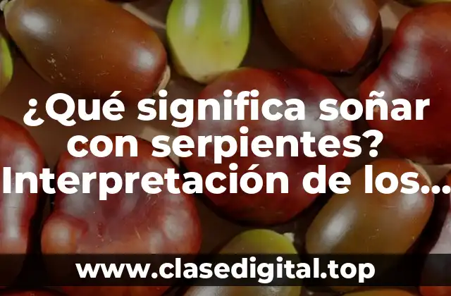 ¿Qué significa soñar con serpientes? Interpretación de los sueños con serpientes