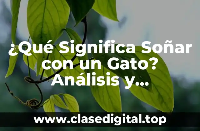 ¿Qué Significa Soñar con un Gato? Análisis y Interpretación de los Sueños con Felinos