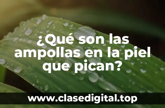 ¿Qué son las ampollas en la piel que pican?